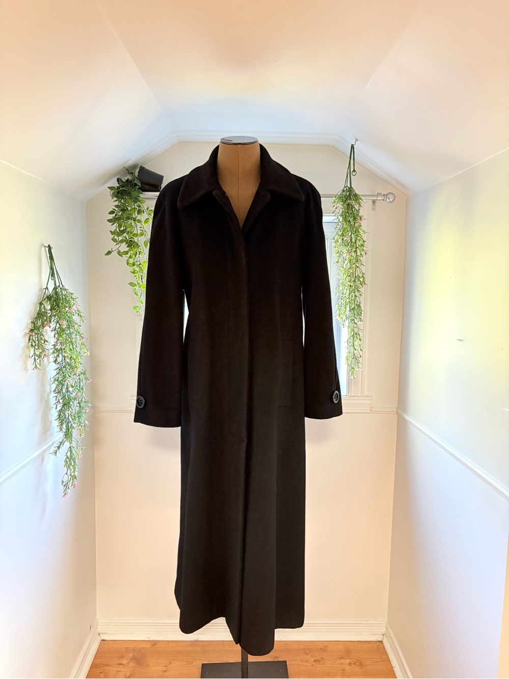 Liz Claiborne Black Wool Maxi Coat